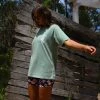 Kulani Kinis Mermaid Meadows Boyfriend Tee - Sage Green