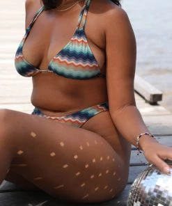 Kulani Kinis New Arrivals Halter Bralette Bikini Top - Blue Crush