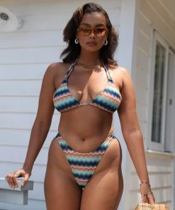 Kulani Kinis New Arrivals High Leg Vintage Bikini Bottom - Blue Crush