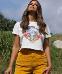 Kulani Kinis Rambling Rose Crop Tee Shirt - Shell White New Arrivals 8 Kulani Kinis Rambling Rose Crop Tee Shirt - Shell White New Arrivals