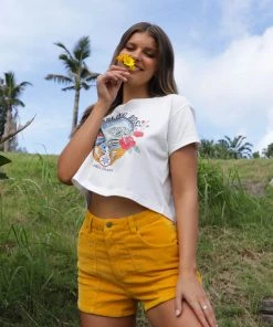 Kulani Kinis Rambling Rose Crop Tee Shirt - Shell White New Arrivals 9 Kulani Kinis Rambling Rose Crop Tee Shirt - Shell White New Arrivals