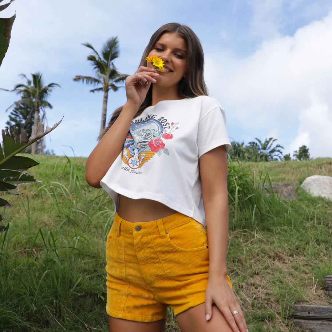 Kulani Kinis Rambling Rose Crop Tee Shirt - Shell White New Arrivals 6 Kulani Kinis Rambling Rose Crop Tee Shirt - Shell White New Arrivals