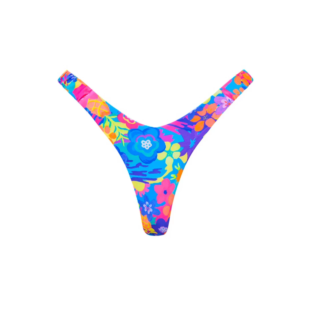 Kulani Kinis Retro Y Thong Bikini Bottom - Rainbow Jungle Bikini Bottoms 10 Kulani Kinis Retro Y Thong Bikini Bottom - Rainbow Jungle Bikini Bottoms
