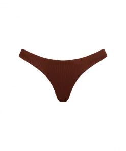 Kulani Kinis Minimal Full Coverage Bikini Bottom - Espresso Ribbed New Arrivals