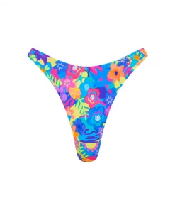 Kulani Kinis High Leg Vintage Bikini Bottom - Rainbow Jungle