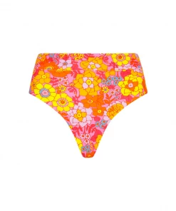 Kulani Kinis New Arrivals High Hip Cheeky Bikini Bottom - Sunny Sangria