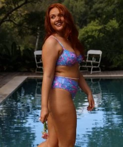 Kulani Kinis New Arrivals High Waist Cheeky Bikini Bottom - Razzleberry