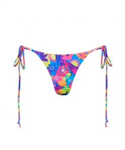 Kulani Kinis Bikini Bottoms Thong Tie Side Bikini Bottom - Rainbow Jungle