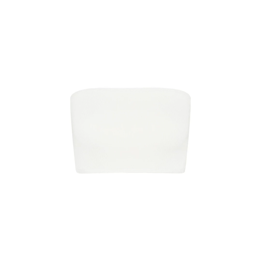 Kulani Kinis Long Tube Bikini Top - White Ribbed Bikini Tops 9 Kulani Kinis Long Tube Bikini Top - White Ribbed Bikini Tops