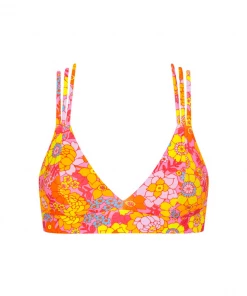 Kulani Kinis New Arrivals Triangle Cross Back Bikini Top - Sunny Sangria