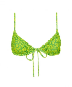 Kulani Kinis New Arrivals Ruched Bralette Bikini Top - Banana Cabana