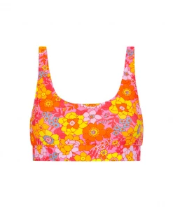 Kulani Kinis New Arrivals Long Crop Bikini Top - Sunny Sangria