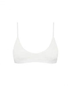 Kulani Kinis Minimal Bikini Top - White Ribbed