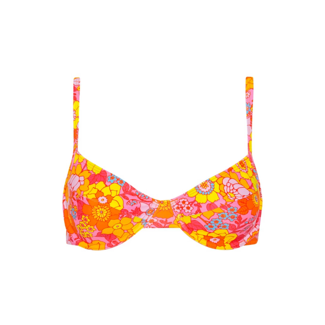 Kulani Kinis Ditzy Underwire Bra Bikini Top - Sunny Sangria 10 Kulani Kinis Ditzy Underwire Bra Bikini Top - Sunny Sangria