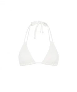 Kulani Kinis New Arrivals Halter Bralette Bikini Top - White Ribbed