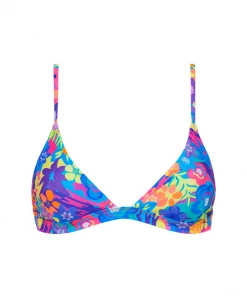 Kulani Kinis Bikini Tops Basic Bralette Bikini Top - Rainbow Jungle