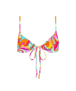 Kulani Kinis Ruched Bralette Bikini Top - Juicy Fruit