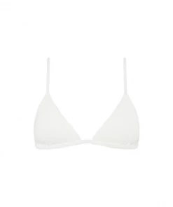 Kulani Kinis Bralette Bikini Top - White Ribbed
