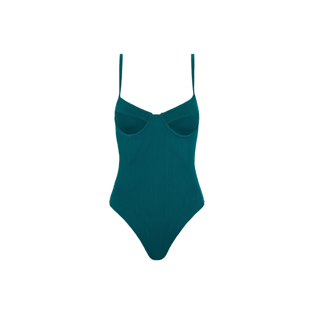 Kulani Kinis Underwire Cheeky One Piece Swimwear - Cactus Ribbed 10 Kulani Kinis Underwire Cheeky One Piece Swimwear - Cactus Ribbed