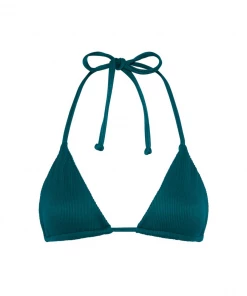 Kulani Kinis Slide Triangle Bikini Top - Cactus Ribbed New Arrivals