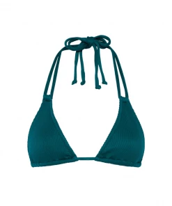 Kulani Kinis Shop Daisies & Daggers Halter Bralette Bikini Top - Cactus Ribbed