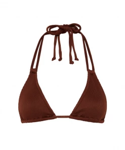 Kulani Kinis New Arrivals Halter Bralette Bikini Top - Espresso Ribbed 19 Kulani Kinis New Arrivals Halter Bralette Bikini Top - Espresso Ribbed