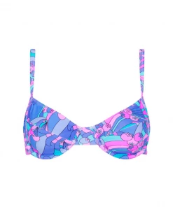 Kulani Kinis New Arrivals Ditzy Underwire Bra Bikini Top - Razzleberry
