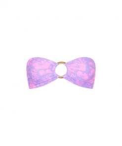 Kulani Kinis Strapless Bandeau Bikini Top - Hibiscus Haze New Arrivals