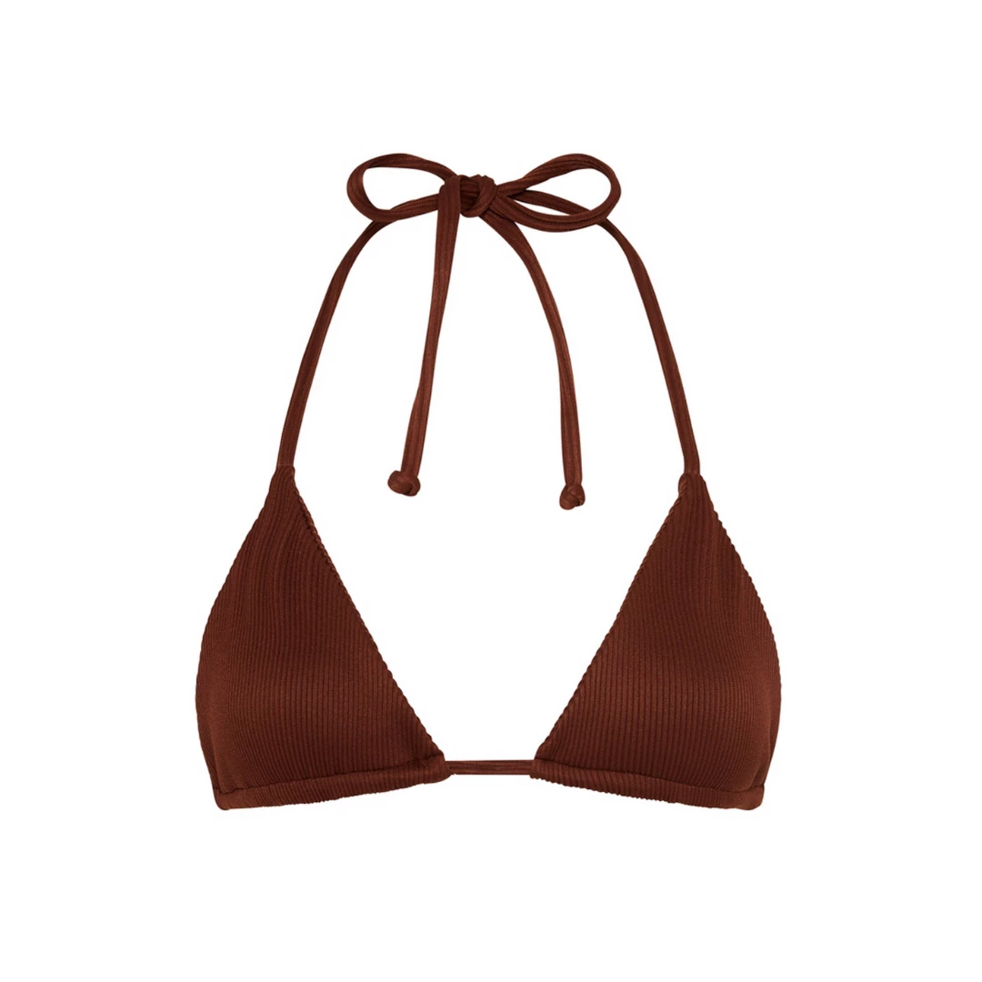 Kulani Kinis Slide Triangle Bikini Top - Espresso Ribbed 9 Kulani Kinis Slide Triangle Bikini Top - Espresso Ribbed