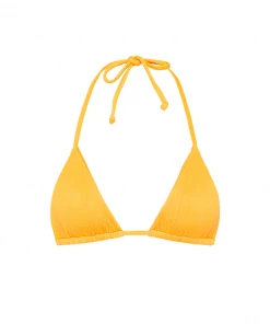 Kulani Kinis Bikini Tops Slide Triangle Bikini Top - Mango Ribbed