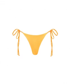 Kulani Kinis Thong Tie Side Bikini Bottom - Mango Ribbed Bikini Bottoms
