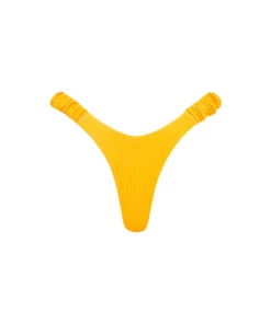 Kulani Kinis Retro Y Thong Bikini Bottom - Mango Ribbed