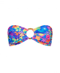 Kulani Kinis Bikini Tops Strapless Bandeau Bikini Top - Rainbow Jungle