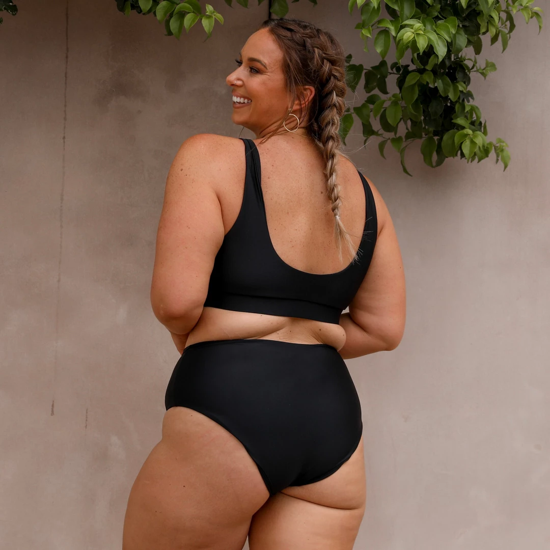 Kulani Kinis Long Crop Bikini Top - Pitch Black 7 Kulani Kinis Long Crop Bikini Top - Pitch Black