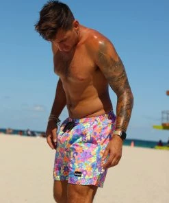 Kulani Kinis Men's Swim Trunks - Rainbow Jungle