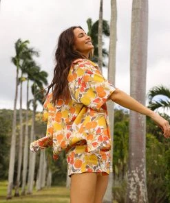 Kulani Kinis New Arrivals Relaxed Linen Shorts - Limoncello