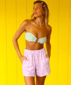 Kulani Kinis New Arrivals Relaxed Linen Shorts - Hibiscus Haze