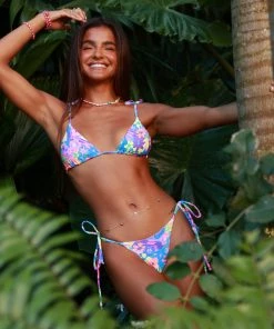 Kulani Kinis Bikini Tops Padded Bralette Bikini Top - Rainbow Jungle