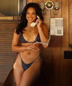 Kulani Kinis New Arrivals Thong Tie Side Bikini Bottom - Midnight Ink