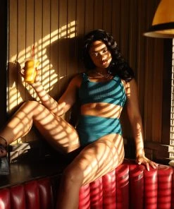 Kulani Kinis High Hip Cheeky Bikini Bottom - Cactus Ribbed 14 Kulani Kinis High Hip Cheeky Bikini Bottom - Cactus Ribbed