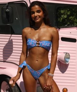 Kulani Kinis Sale Strapless Bandeau Bikini Top - Beachside Bloom