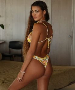 Kulani Kinis Padded Bralette Bikini Top - Limoncello New Arrivals