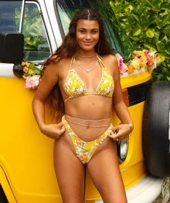 Kulani Kinis New Arrivals Halter Bralette Bikini Top - Limoncello