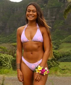 Kulani Kinis Halter Bralette Bikini Top - Hibiscus Haze New Arrivals