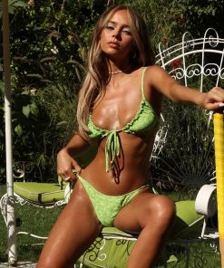 Kulani Kinis New Arrivals Ruched Bralette Bikini Top - Banana Cabana