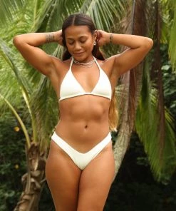 Kulani Kinis New Arrivals Slide Triangle Bikini Top - White Ribbed 14 Kulani Kinis New Arrivals Slide Triangle Bikini Top - White Ribbed