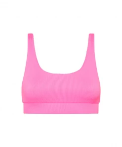 Kulani Kinis Long Crop Bikini Top - Barbie Pink Ribbed 13 Kulani Kinis Long Crop Bikini Top - Barbie Pink Ribbed