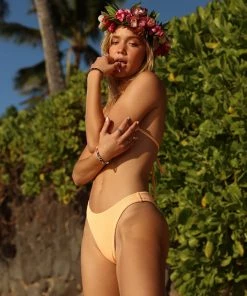 Kulani Kinis Bikini Bottoms High Leg Vintage Bikini Bottom - Mango Ribbed 12 Kulani Kinis Bikini Bottoms High Leg Vintage Bikini Bottom - Mango Ribbed