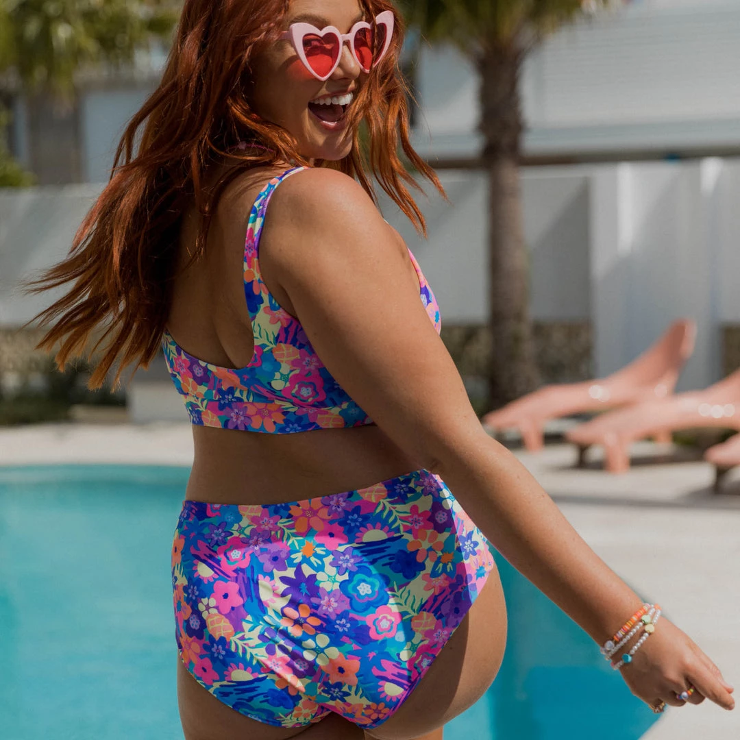 Kulani Kinis High Waist Panel Bikini Bottom - Rainbow Jungle 5 Kulani Kinis High Waist Panel Bikini Bottom - Rainbow Jungle