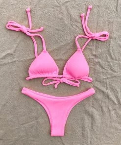 Kulani Kinis Padded Bralette Bikini Top - Barbie Pink Ribbed Bikini Tops 10 Kulani Kinis Padded Bralette Bikini Top - Barbie Pink Ribbed Bikini Tops
